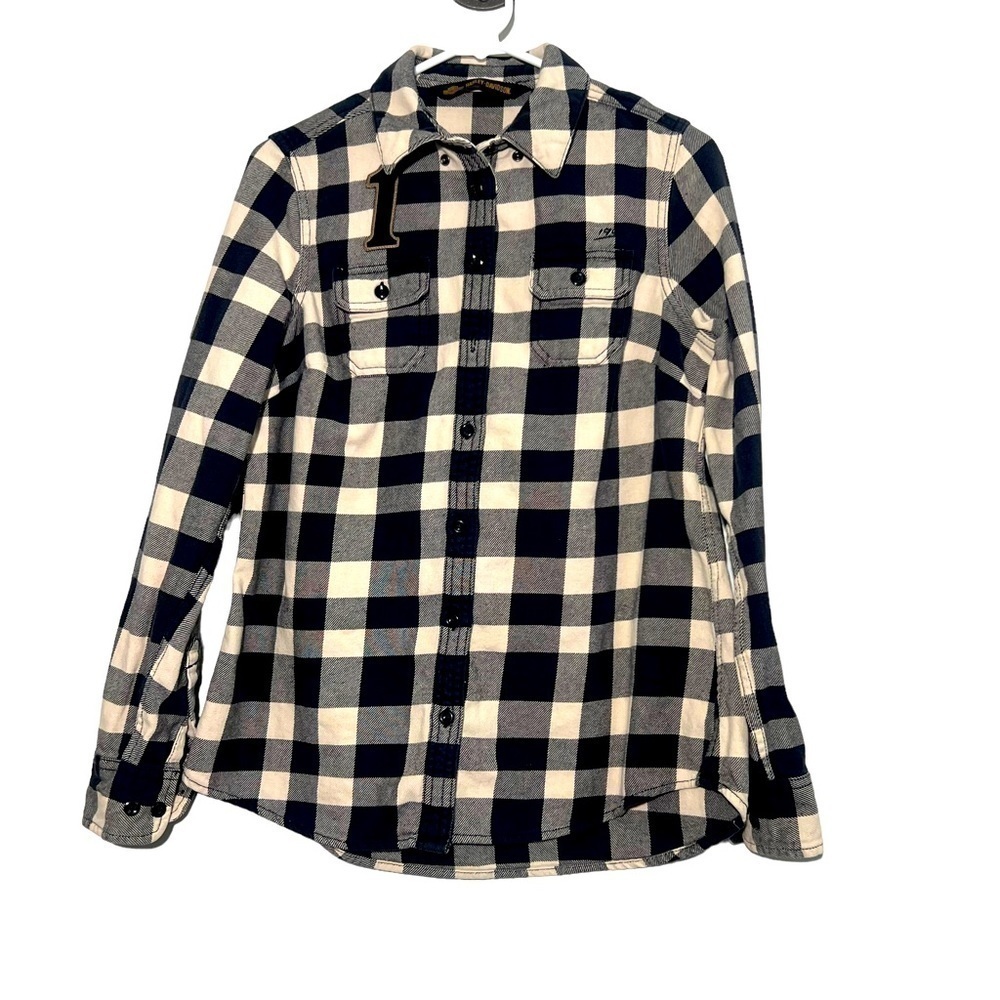 Harley-Davidson Studded Logo Buffalo Check Botton Down Shirt Small